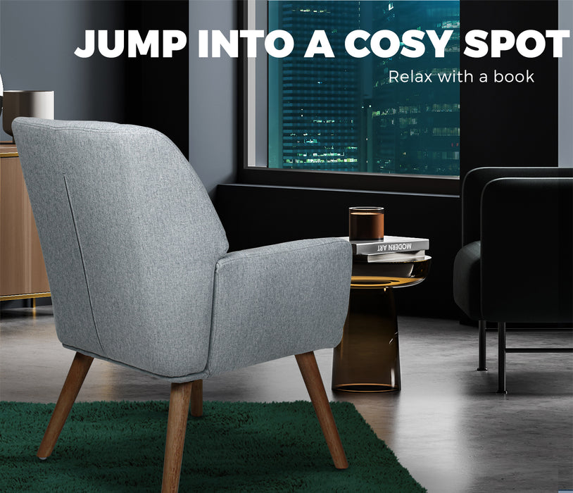 Armchair Lounge Sofa Chair Fabric Accent Chairs Armchairs Couches Grey