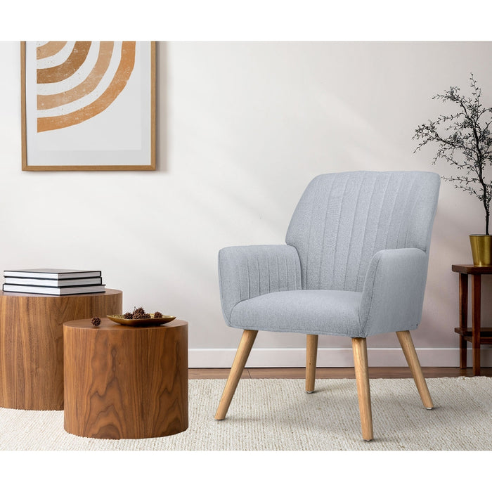 2X Armchair Lounge Sofa Chair Fabric Accent Chairs Couches Grey