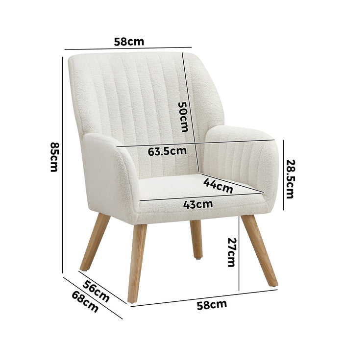 Armchair Lounge Sofa Chair Sherpa Accent Chairs Armchairs Couches White
