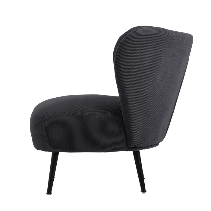 Armchair Lounge Chair With Lumbar Pillow Wingback Velvet Charcoal