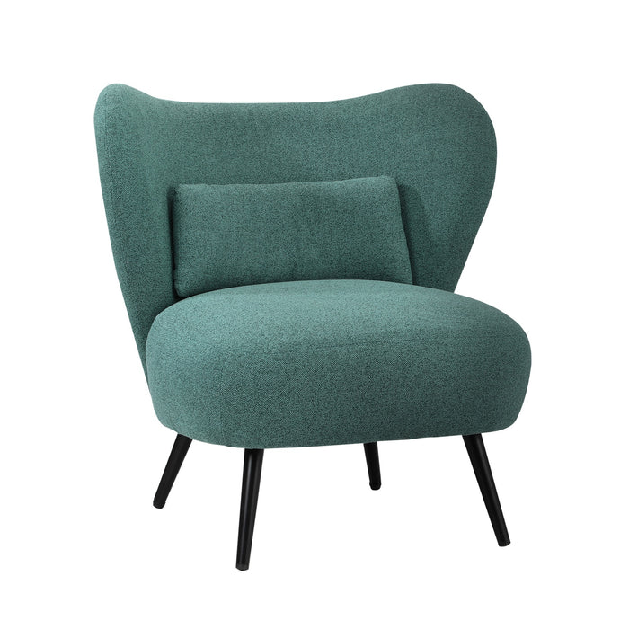 2X Armchair Lounge Chair With Lumbar Pillow Wingback Linen Green