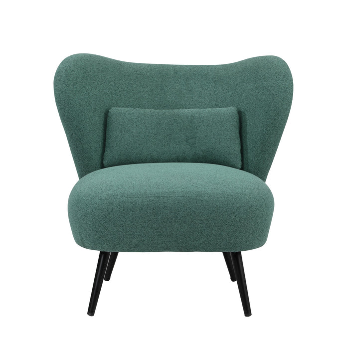 2X Armchair Lounge Chair With Lumbar Pillow Wingback Linen Green