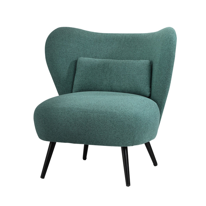2X Armchair Lounge Chair With Lumbar Pillow Wingback Linen Green