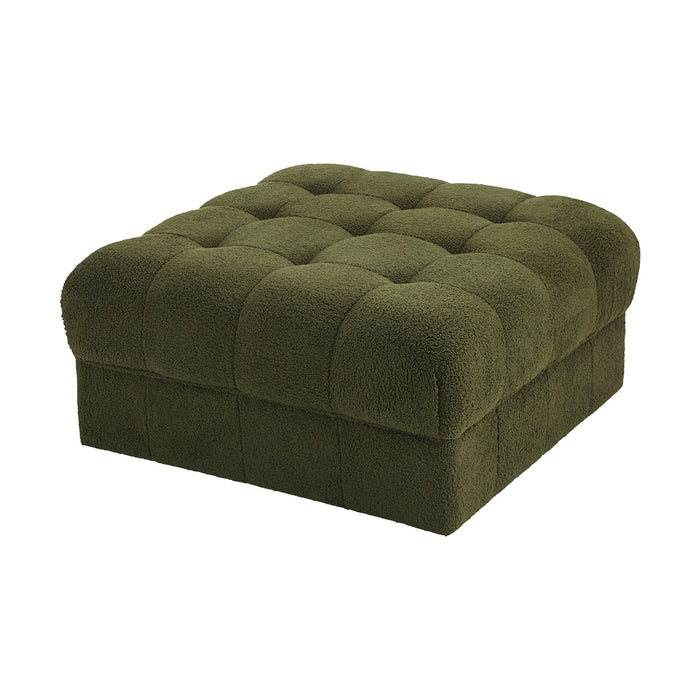 1 Seater Boucle Modular Ottoman Lounge Chair Armless Tofu Green