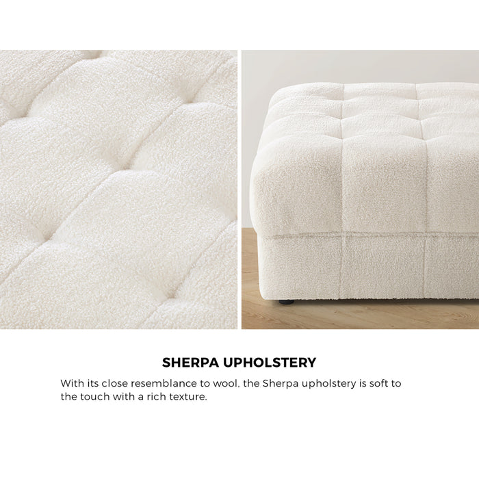 1-6 Seater Boucle / Velvet Modular Sofa & Ottoman Set Armless Tofu Back