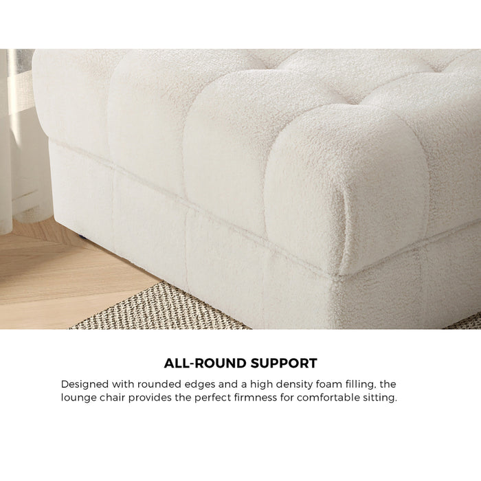 1-6 Seater Boucle / Velvet Modular Sofa & Ottoman Set Armless Tofu Back