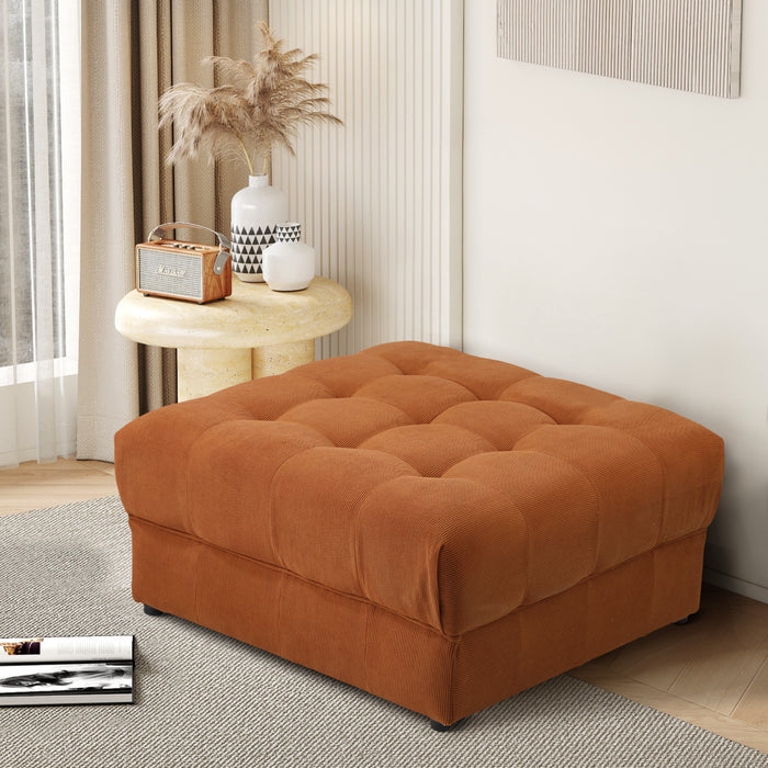 1 Seater Velvet Modular Ottoman Lounge Chair Armless Tofu Brown