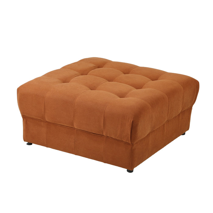 1 Seater Velvet Modular Ottoman Lounge Chair Armless Tofu Brown