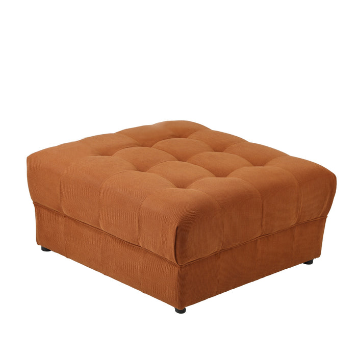1 Seater Velvet Modular Ottoman Lounge Chair Armless Tofu Brown