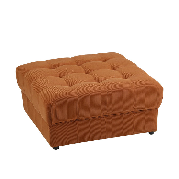 1 Seater Velvet Modular Ottoman Lounge Chair Armless Tofu Brown