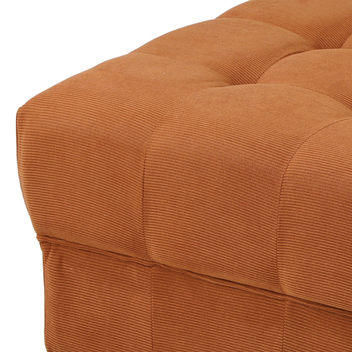 1 Seater Velvet Modular Ottoman Lounge Chair Armless Tofu Brown