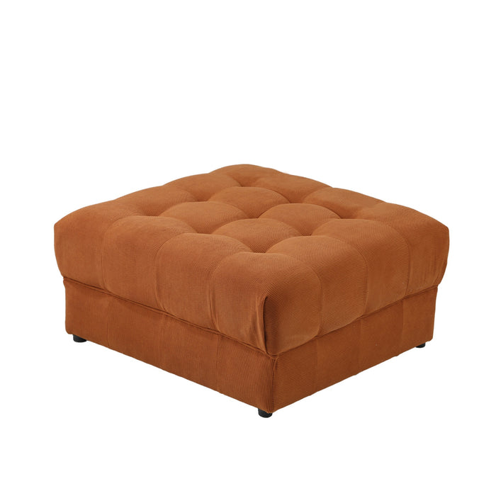 1 Seater Velvet Modular Ottoman Lounge Chair Armless Tofu Brown
