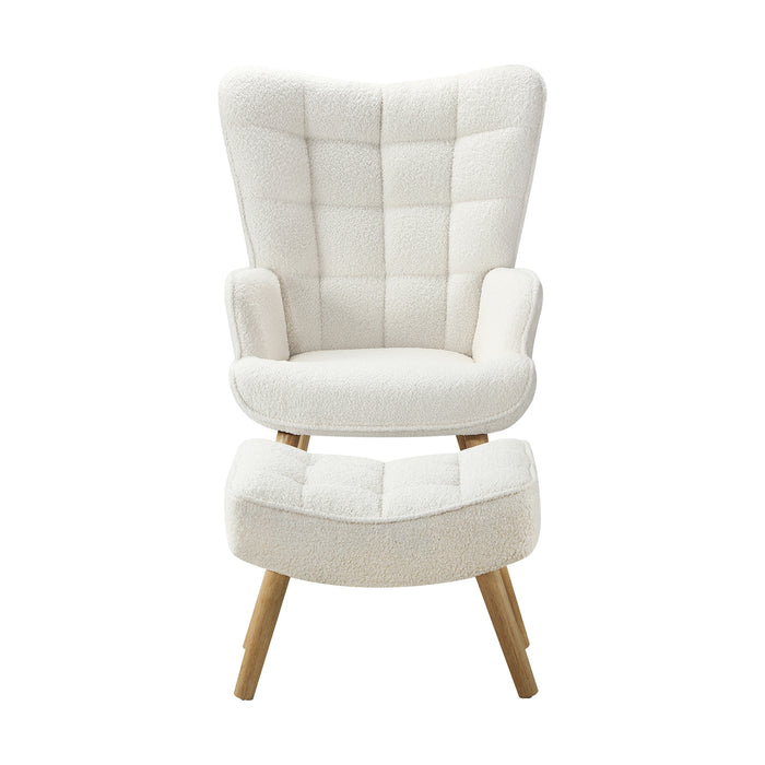 Armchair Lounge Chair Ottoman Accent Armchairs Sherpa Sofa Chairs White