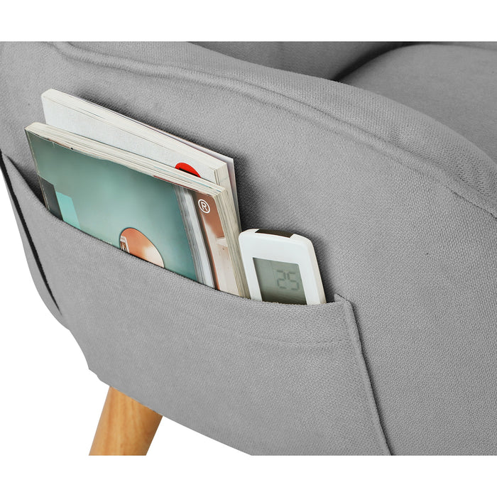 2X 360 Swivel Recliner Armchair Lounge Ottoman Chair With Stool Grey