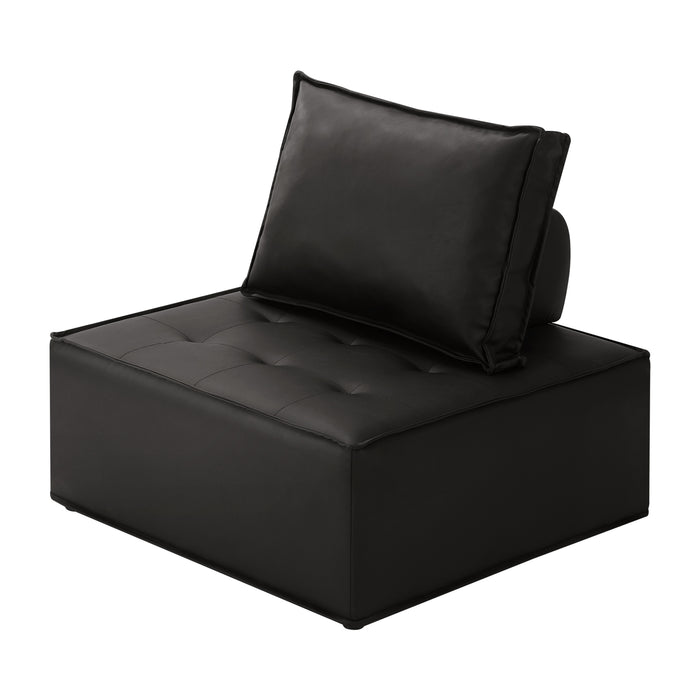 1 Pc Modular Sofa Lounge Chair Armless Tofu Back PU Leather