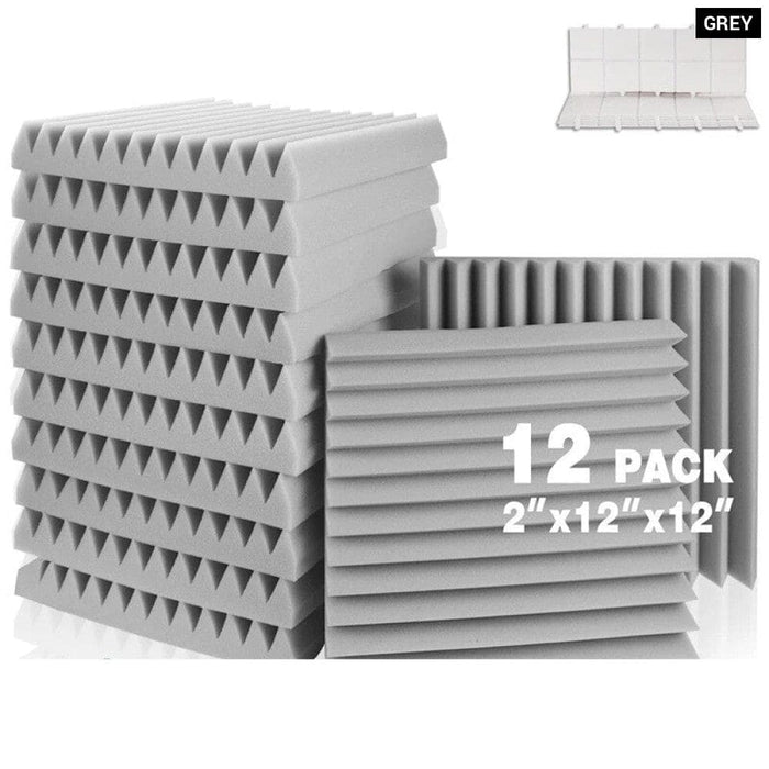 Acoustic Foam Panels 12 Pcs Sound Proof Insulation House