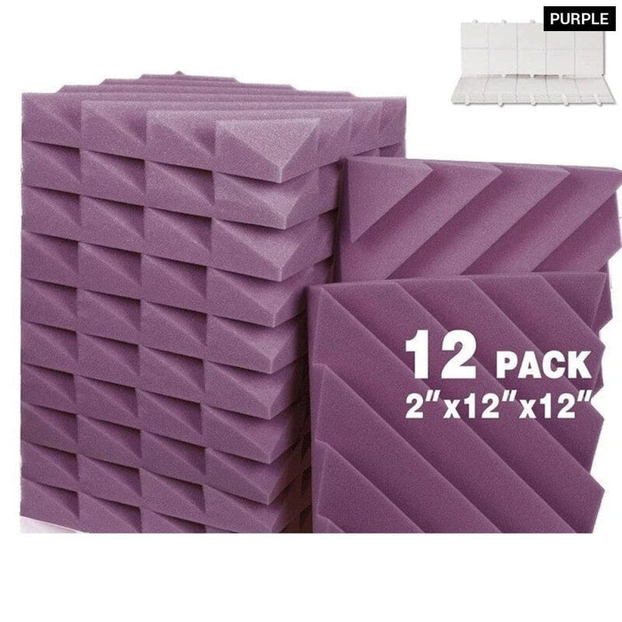 Acoustic Foam Panels 12 Pcs White Studio Diamond Groove