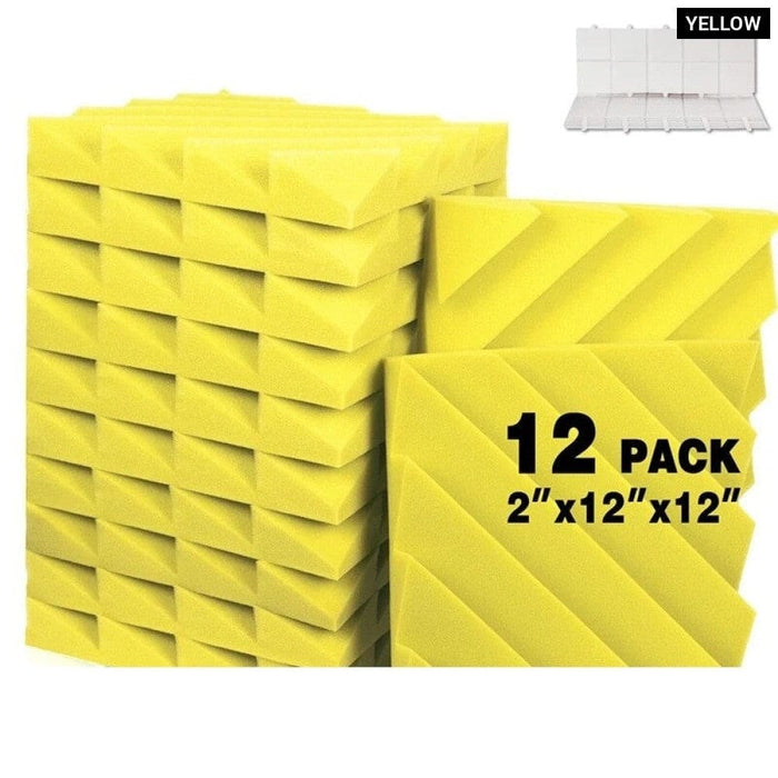 Acoustic Foam Panels 12 Pcs White Studio Diamond Groove