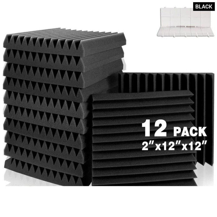 Acoustic Foam Panels Sound Absorbing 12 Pcs House Isolation