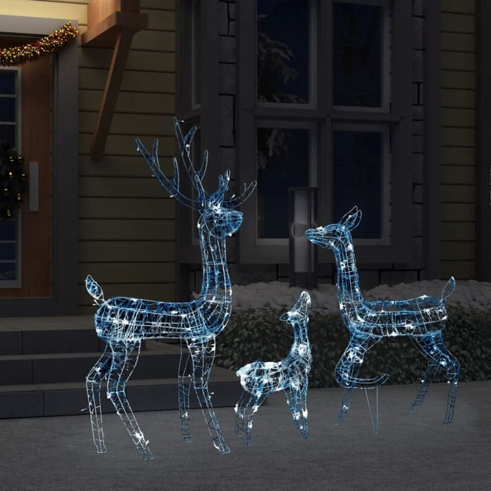 Acrylic Reindeer Family Christmas Decoration 300 Led Cold