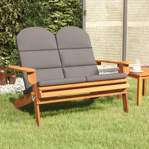 Adirondack Garden Bench With Cushions 126 Cm Solid Wood