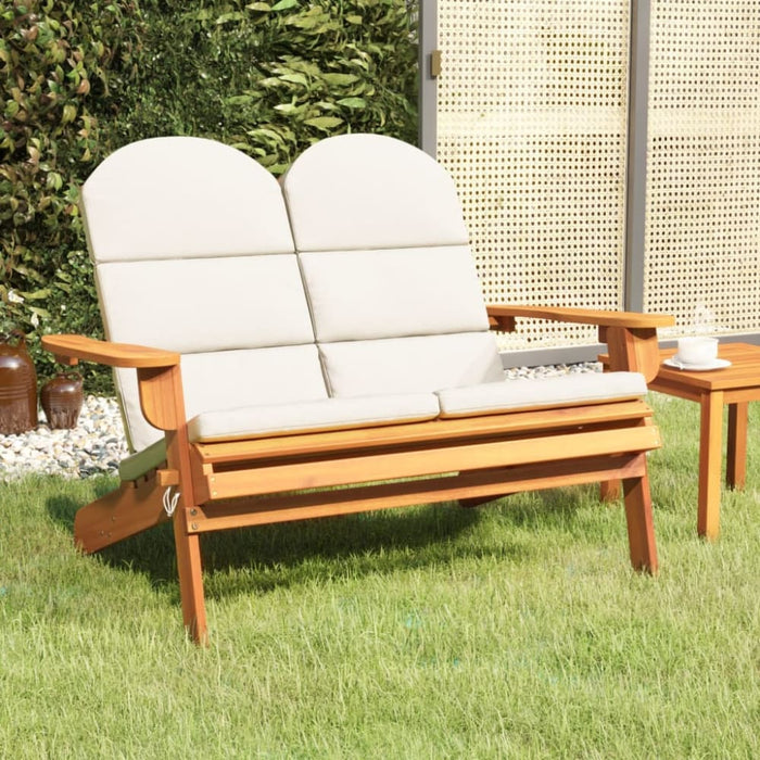 Adirondack Garden Bench with Cushions 126 Cm Solid Wood