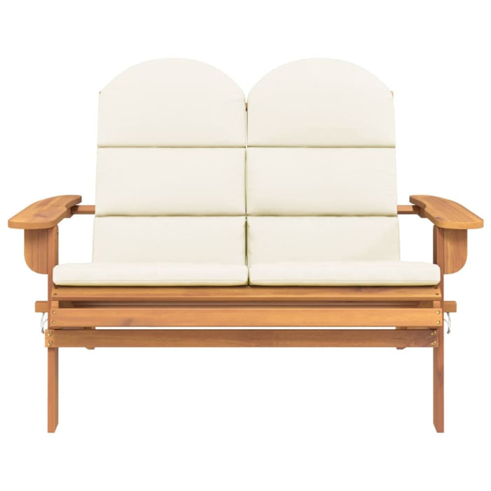 Adirondack Garden Bench with Cushions 126 Cm Solid Wood