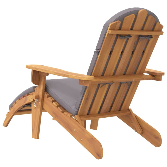 Adirondack Garden Chair with Footrest Solid Wood Acacia