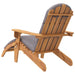 Adirondack Garden Chair with Footrest Solid Wood Acacia