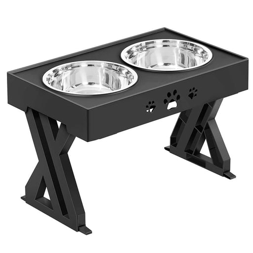 Adjustable 3 - height Elevated Dog Bowls Stainless Steel