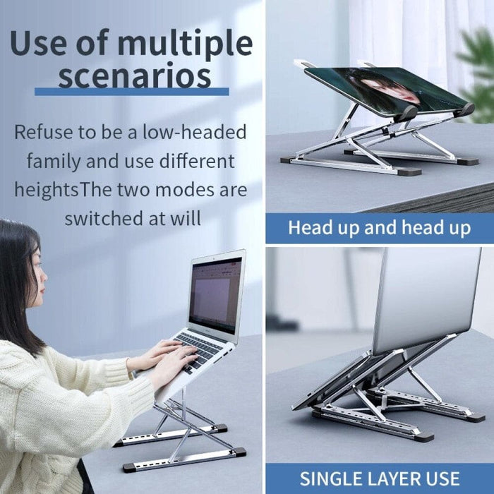 Adjustable Aluminum Cooling Pad Laptop Stand for Macbook
