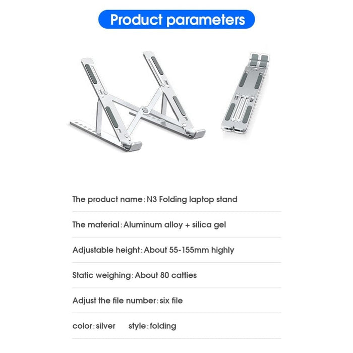 Adjustable Aluminum Cooling Pad Laptop Stand for Macbook