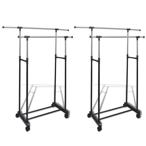 Adjustable Clothes Rack with 2 Hanging Rails Pcs Xibonx