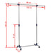 Adjustable Clothes Rack Stainless Steel 165x44x150 Cm