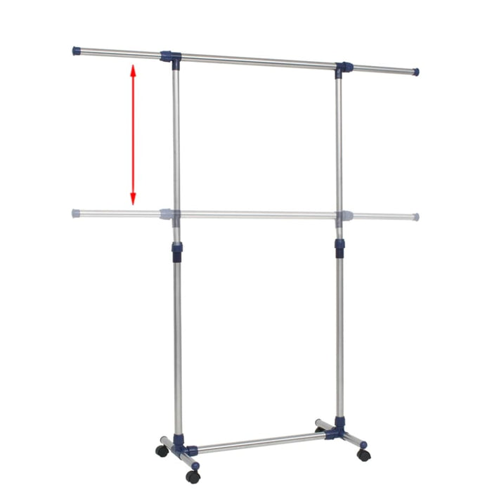 Adjustable Clothes Rack Stainless Steel 165x44x150 Cm