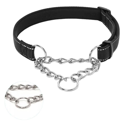 Adjustable Dog Collar with Stainless Steel Chain