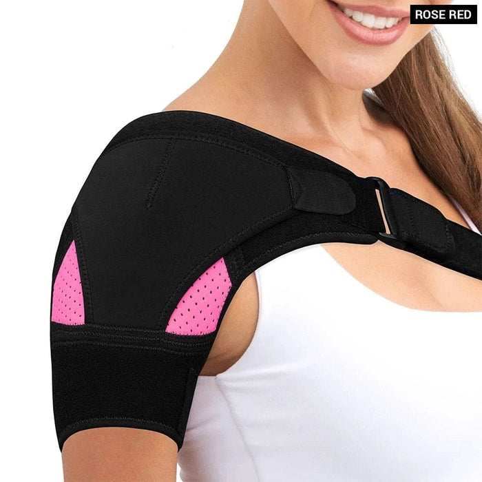 Adjustable Compression Shoulder Brace Sleeve Wrap For Pain
