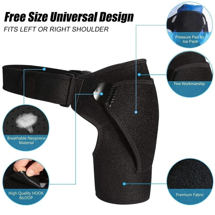 Adjustable Compression Shoulder Brace Sleeve Wrap for Pain