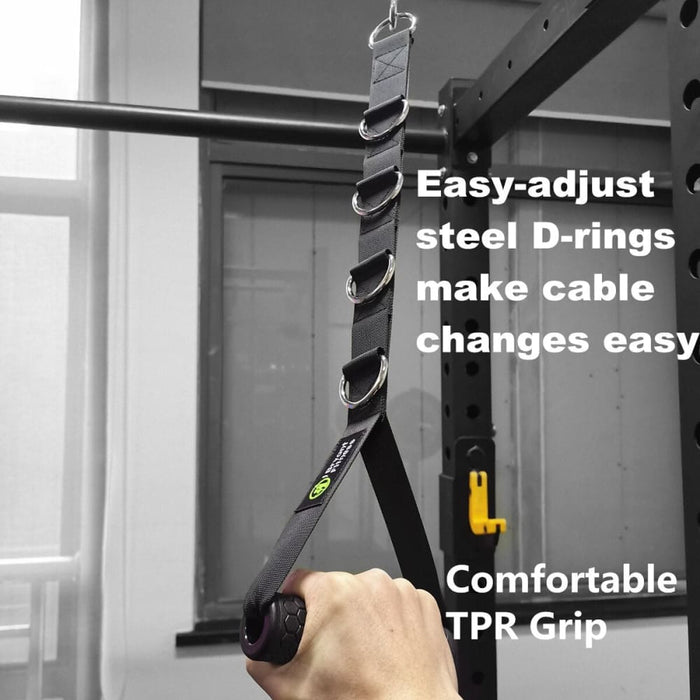 Adjustable Gym Handle with 5 D-rings for Cable Machine