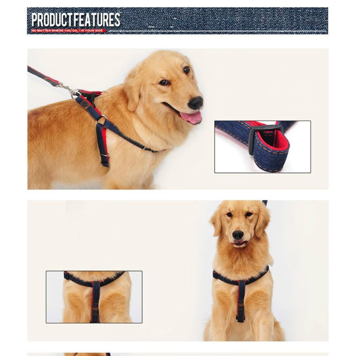 Adjustable Jeans Cloth Dog Harness