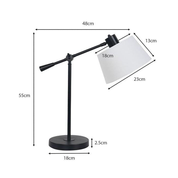 Adjustable Metal Table Lamp - Black