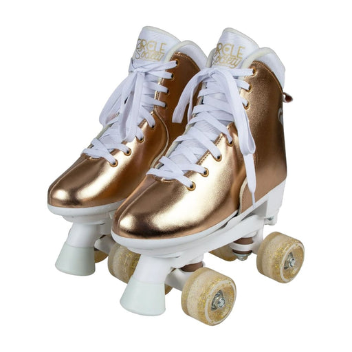 Adjustable Quad Kids Roller Skates - Metallic Rose Gold