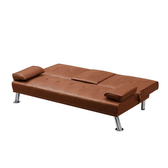 Adjustable Sofa Bed Lounge Futon Couch Leather Beds 3
