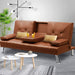 Adjustable Sofa Bed Lounge Futon Couch Leather Beds 3
