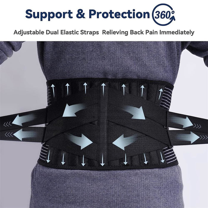 Adjustable Waist Lumbar Support Belt with 6 Stays & 16-hole