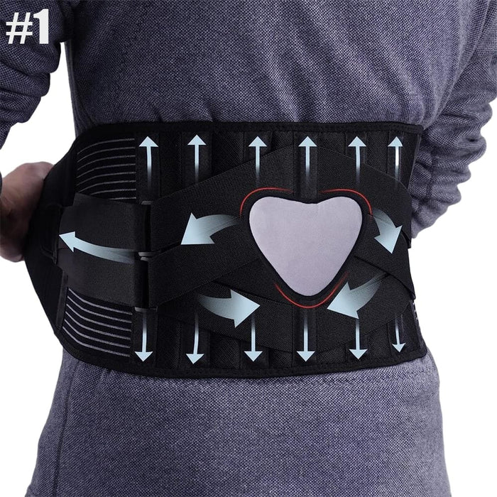 Adjustable Waist Lumbar Support Belt with 6 Stays & 16-hole