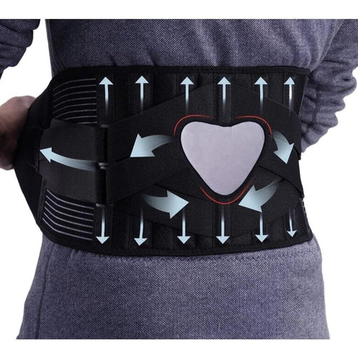 Adjustable Waist Lumbar Support Belt with 6 Stays & 16-hole