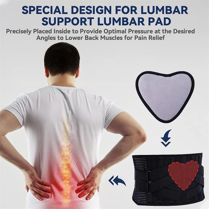 Adjustable Waist Lumbar Support Belt with 6 Stays & 16-hole