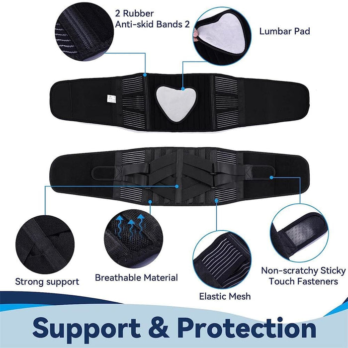 Adjustable Waist Lumbar Support Belt with 6 Stays & 16-hole