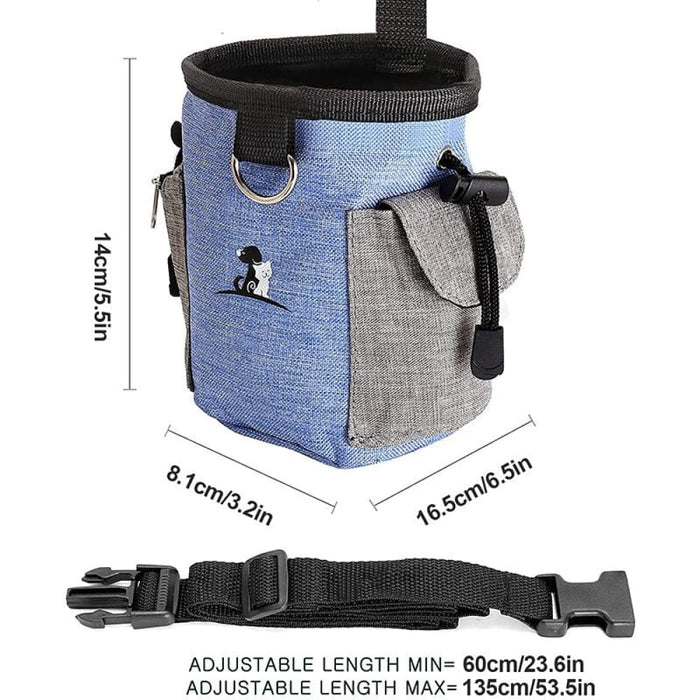 Adjustable Waist Strap Built - in Poop & Treat Training Bag